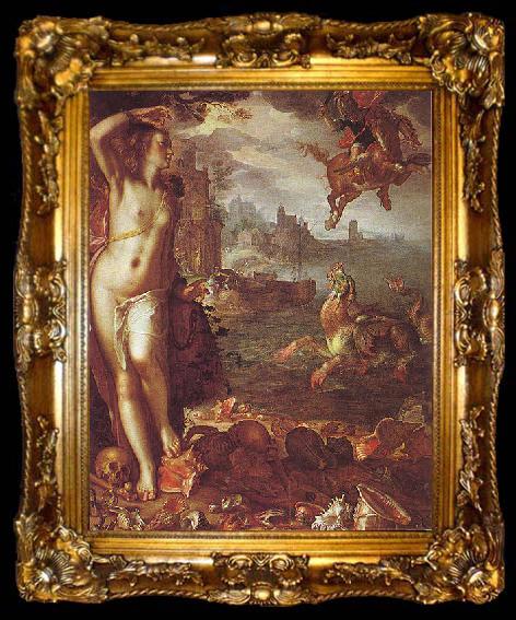 framed  Joachim Wtewael Perseus and Andromeda, ta009-2